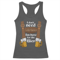 Oktoberfest Racerback Tank Top I Don't Need Lederhosen I'm Here For The Bier - Wonder Print Shop