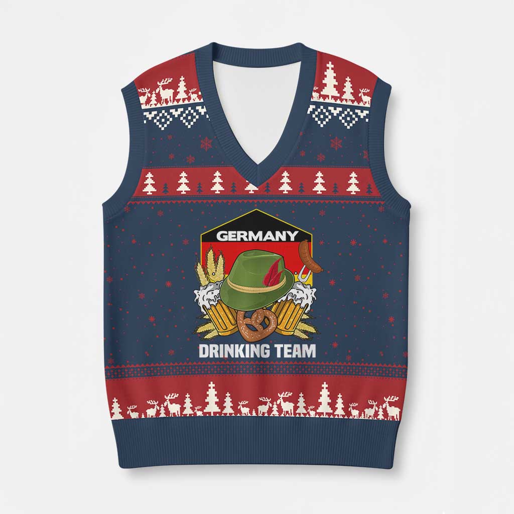 Germany Drinking Team V-Neck Knit Sweater Vest Germany Beer Festivals Oktoberfest Alpine hat Barley - Wonder Print Shop