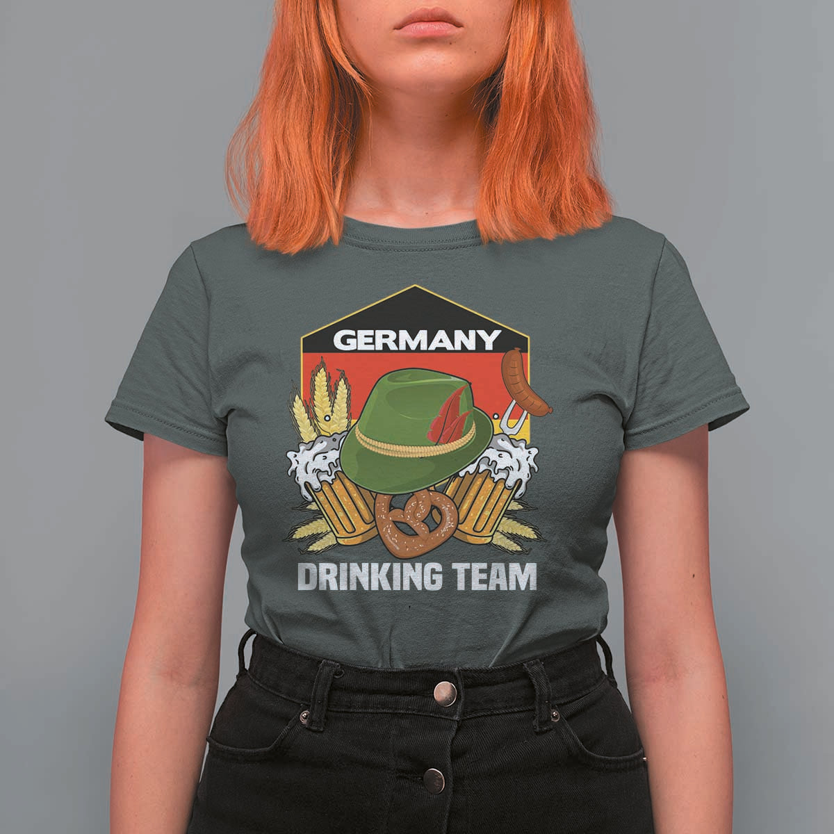 Germany Drinking Team T Shirt For Women Germany Beer Festivals Oktoberfest Alpine hat Barley - Wonder Print Shop