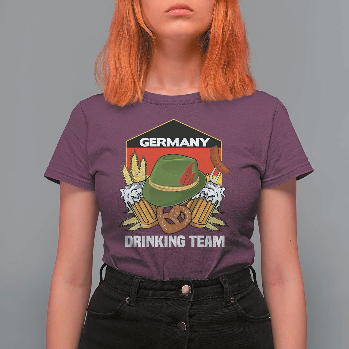 Germany Drinking Team T Shirt For Women Germany Beer Festivals Oktoberfest Alpine hat Barley - Wonder Print Shop