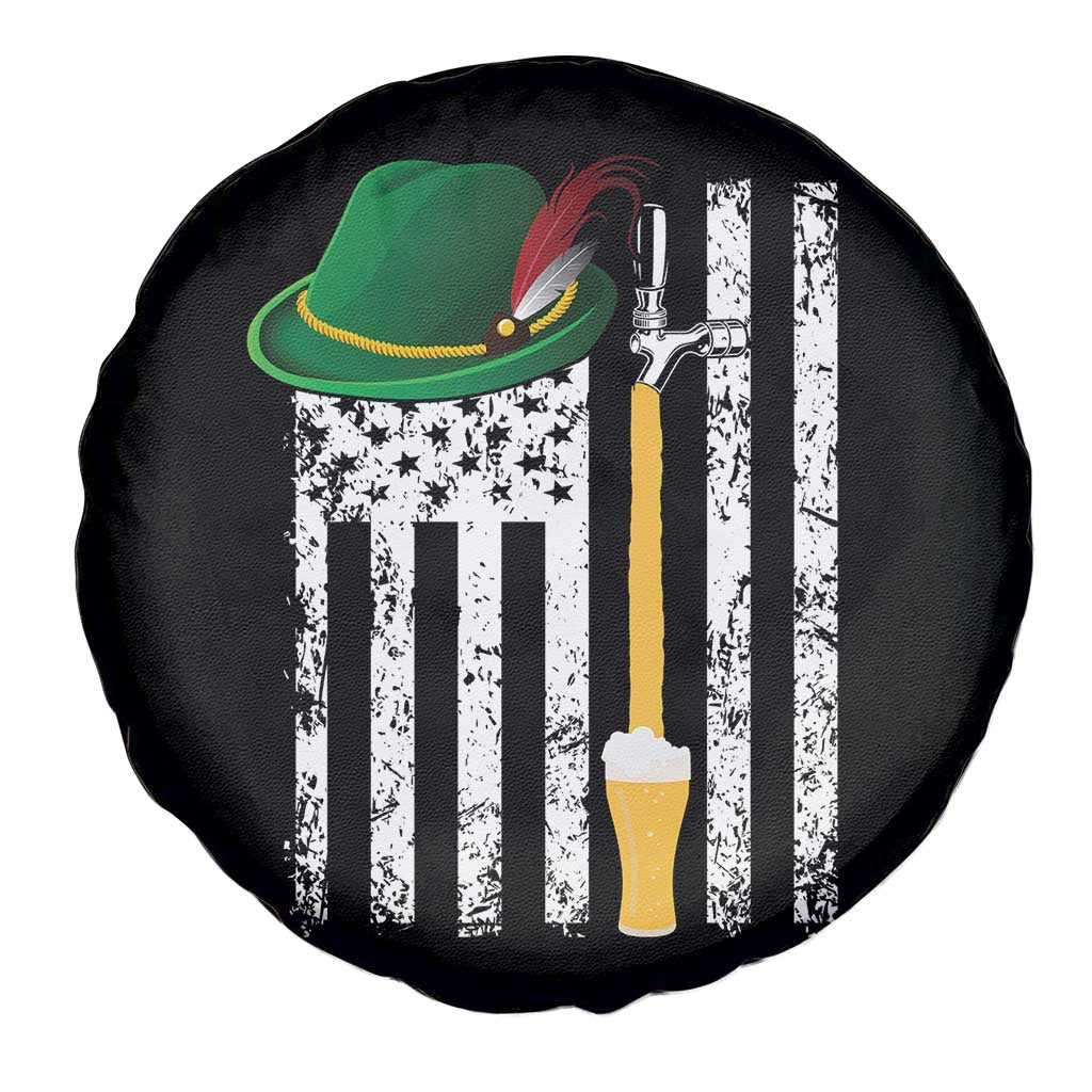 Funny German Beer Spare Tire Cover Oktoberfest Vintage American Flag Alpine hat - Wonder Print Shop