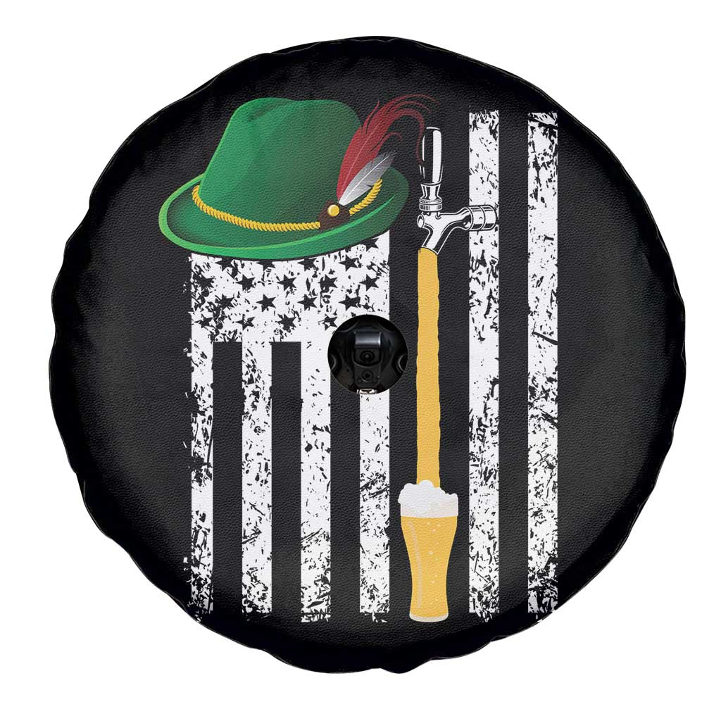 Funny German Beer Spare Tire Cover Oktoberfest Vintage American Flag Alpine hat - Wonder Print Shop