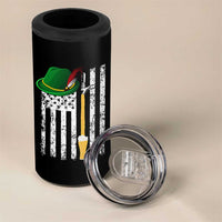 Funny German Beer 4 in 1 Can Cooler Tumbler Oktoberfest Vintage American Flag Alpine hat - Wonder Print Shop