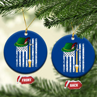Funny German Beer Ceramic Ornament Oktoberfest Vintage American Flag Alpine hat - Wonder Print Shop
