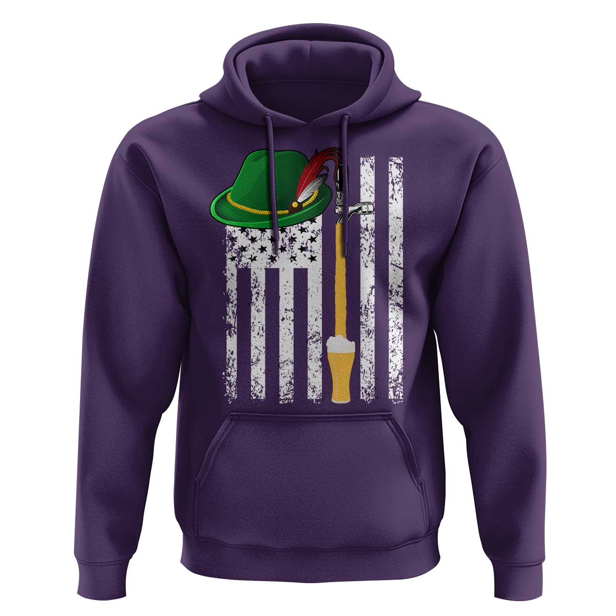 Funny German Beer Hoodie Oktoberfest Vintage American Flag Alpine hat - Wonder Print Shop