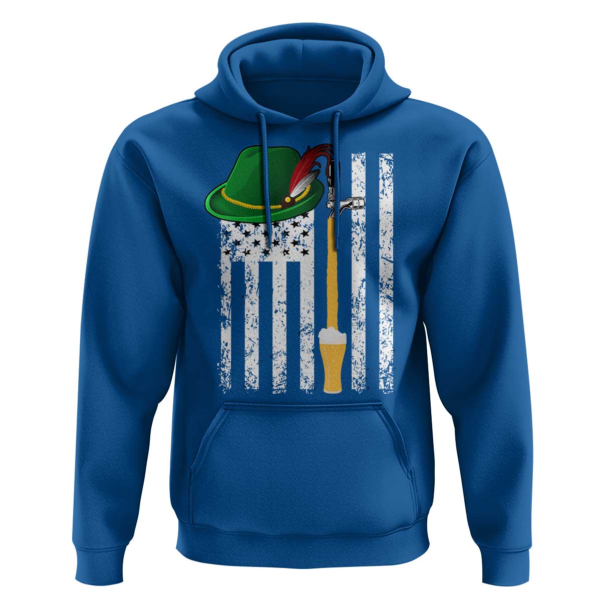 Funny German Beer Hoodie Oktoberfest Vintage American Flag Alpine hat - Wonder Print Shop