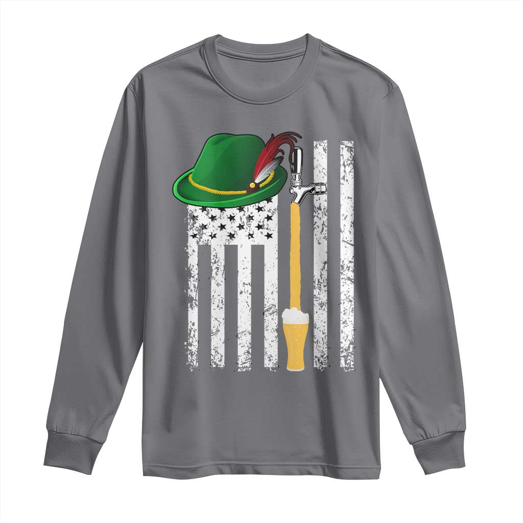 Funny German Beer Long Sleeve Shirt Oktoberfest Vintage American Flag Alpine hat - Wonder Print Shop