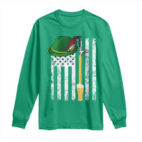 Funny German Beer Long Sleeve Shirt Oktoberfest Vintage American Flag Alpine hat - Wonder Print Shop