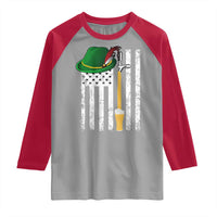 Funny German Beer Raglan Shirt Oktoberfest Vintage American Flag Alpine hat - Wonder Print Shop