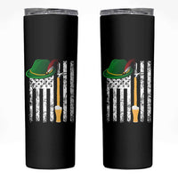 Funny German Beer Skinny Tumbler Oktoberfest Vintage American Flag Alpine hat - Wonder Print Shop
