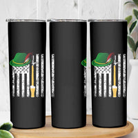 Funny German Beer Skinny Tumbler Oktoberfest Vintage American Flag Alpine hat - Wonder Print Shop