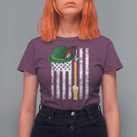 Funny German Beer T Shirt For Women Oktoberfest Vintage American Flag Alpine hat - Wonder Print Shop