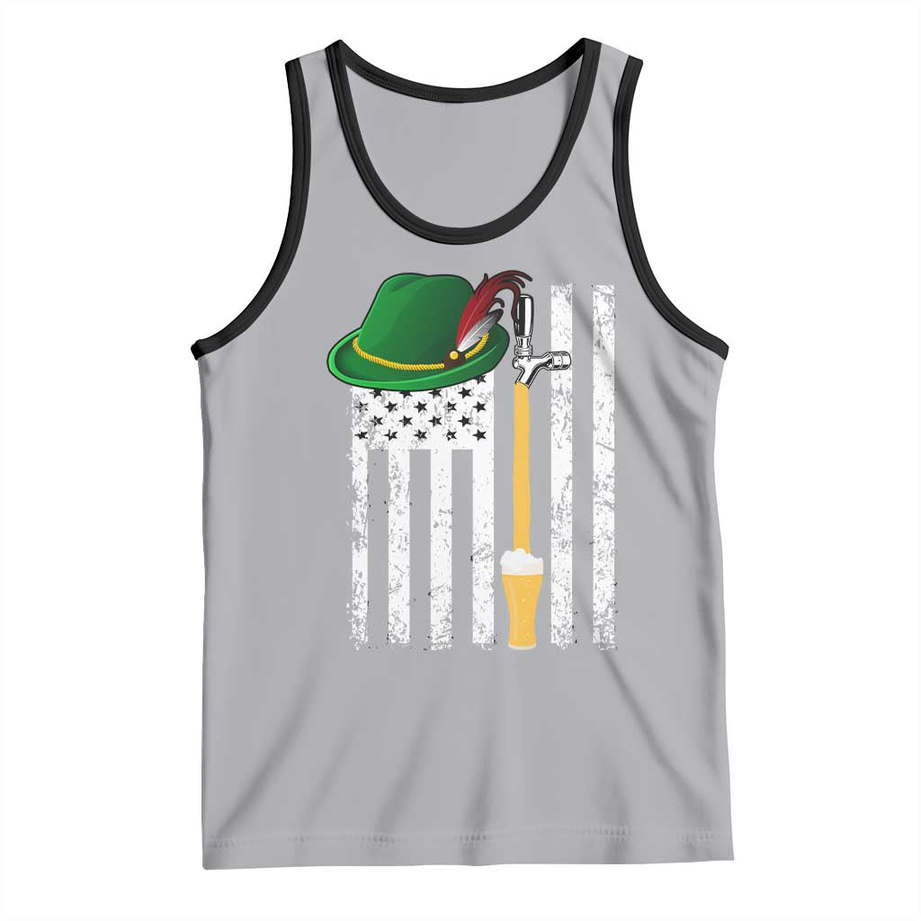 Funny German Beer Tank Top Oktoberfest Vintage American Flag Alpine hat - Wonder Print Shop