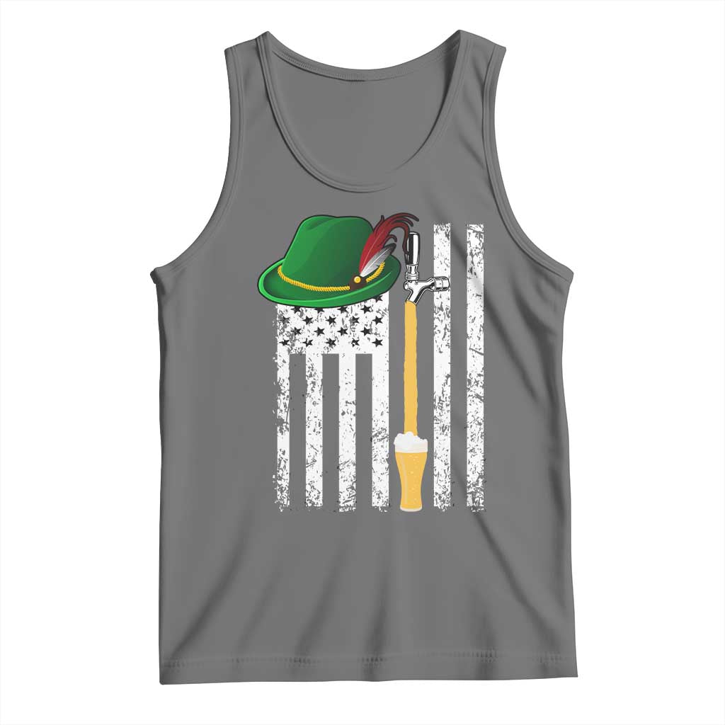 Funny German Beer Tank Top Oktoberfest Vintage American Flag Alpine hat - Wonder Print Shop
