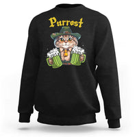 Funny Oktoberfest Cat Sweatshirt Purrost Kitty Drinking Beer Lederhosen Pet Lovers - Wonder Print Shop