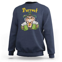 Funny Oktoberfest Cat Sweatshirt Purrost Kitty Drinking Beer Lederhosen Pet Lovers - Wonder Print Shop