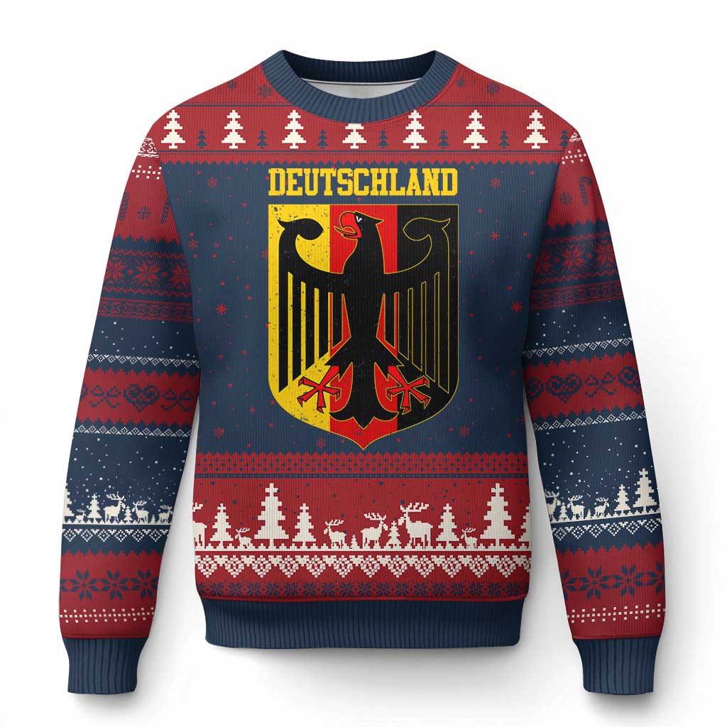 Deutschland German Pride Ugly Christmas Sweater Bundesadler Coat of Arms - Wonder Print Shop