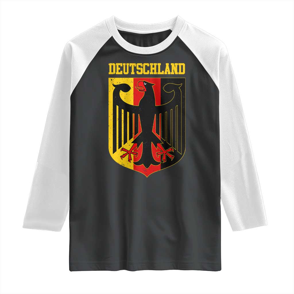 Deutschland German Pride Raglan Shirt Bundesadler Coat of Arms - Wonder Print Shop