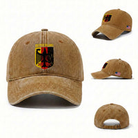 Deutschland German Pride Washed Cotton Baseball Cap Bundesadler Coat of Arms