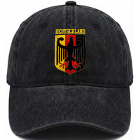 Deutschland German Pride Washed Cotton Baseball Cap Bundesadler Coat of Arms