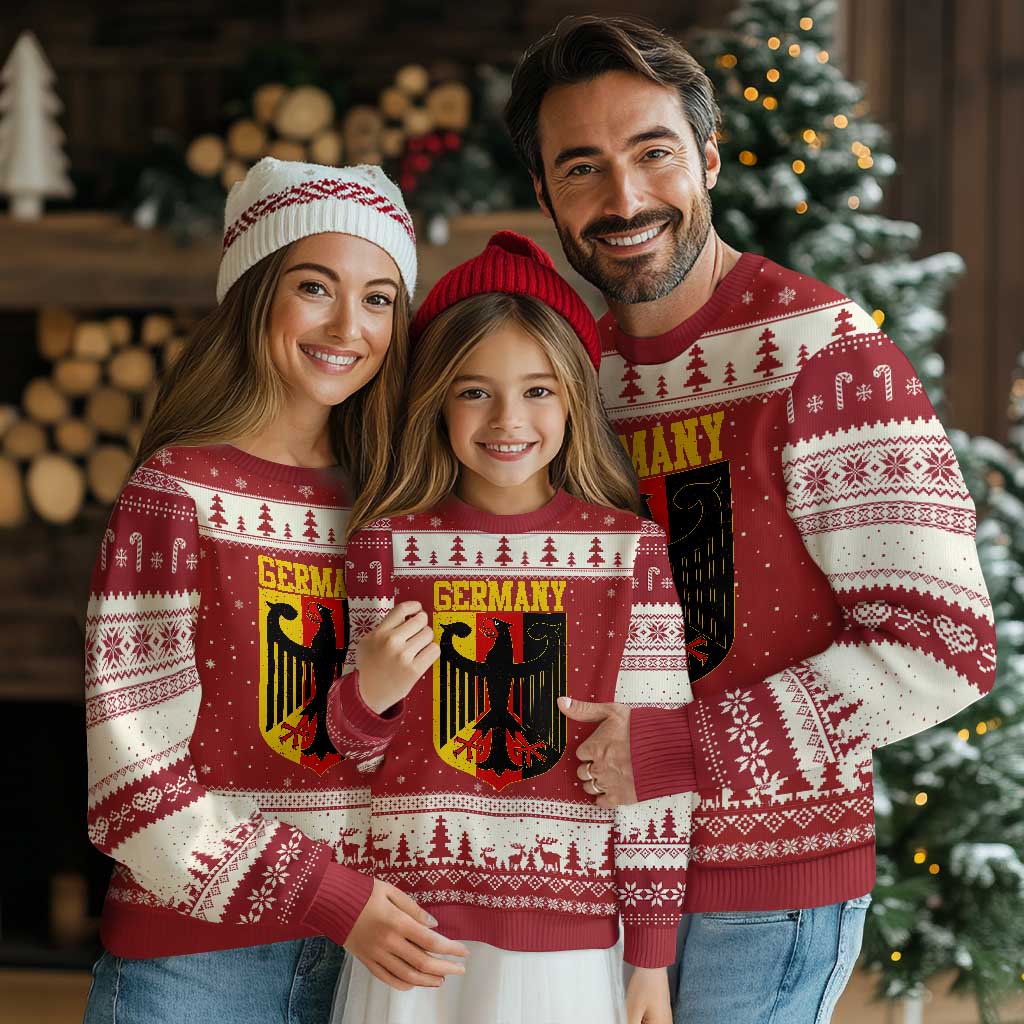 Proud Germany Ugly Christmas Sweater Bundesadler Coat of Arms German Flag - Wonder Print Shop