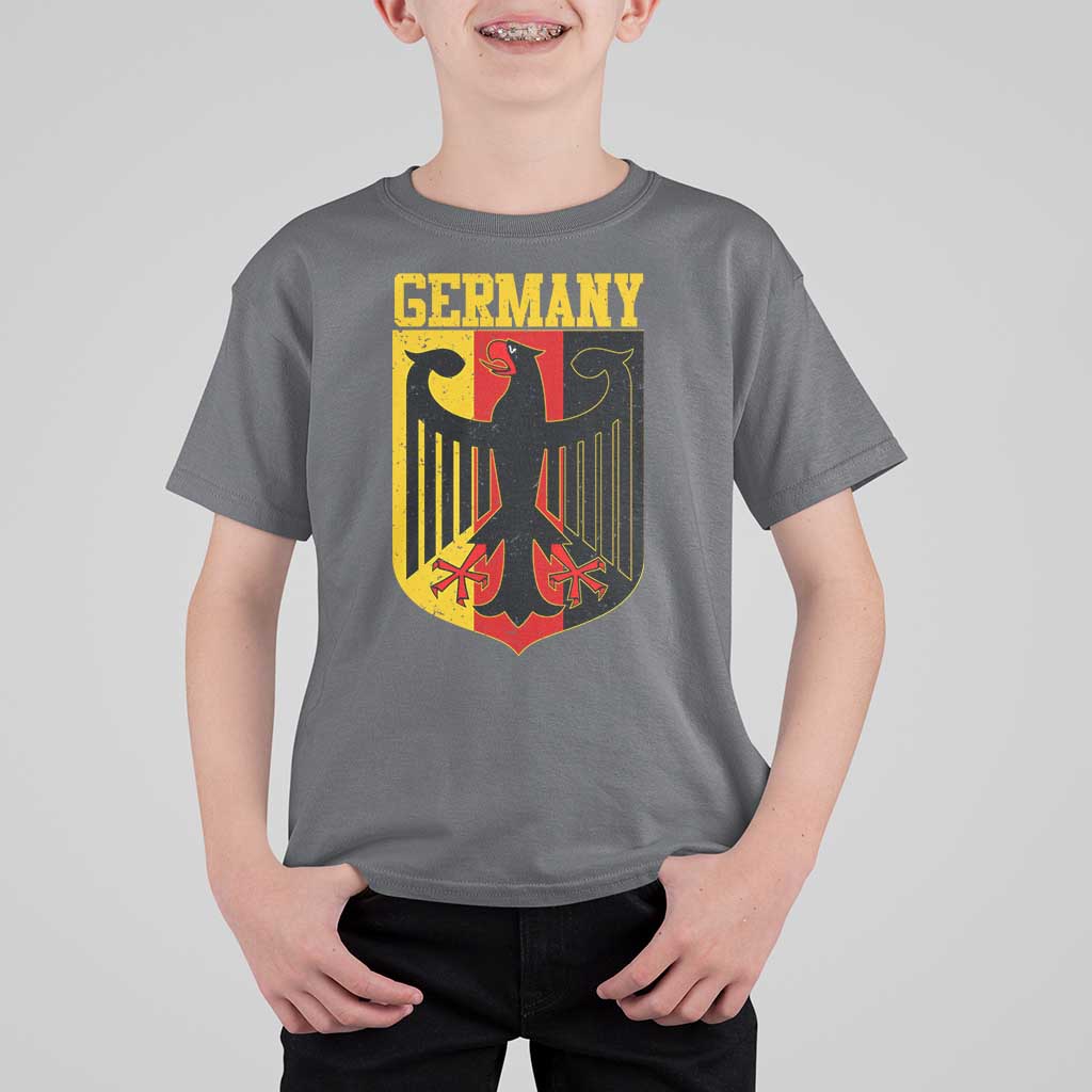 Proud Germany T Shirt For Kid Bundesadler Coat of Arms German Flag - Wonder Print Shop