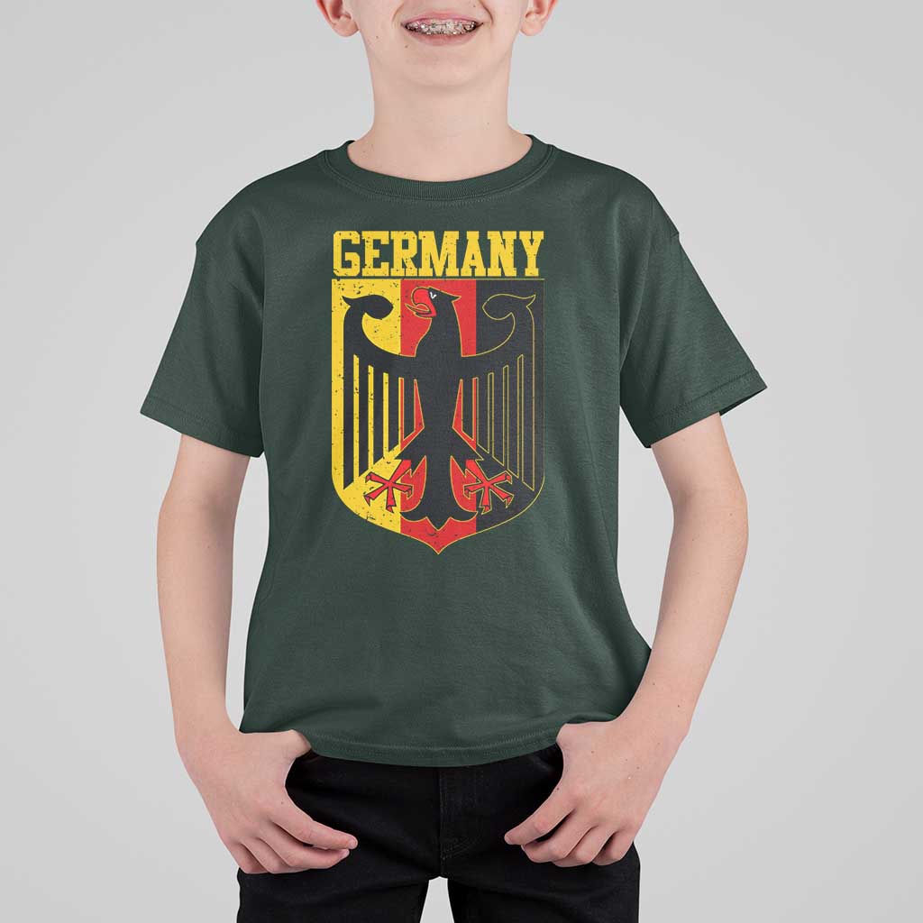 Proud Germany T Shirt For Kid Bundesadler Coat of Arms German Flag - Wonder Print Shop