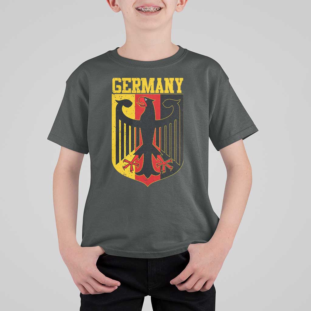 Proud Germany T Shirt For Kid Bundesadler Coat of Arms German Flag - Wonder Print Shop