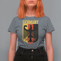 Proud Germany T Shirt For Women Bundesadler Coat of Arms German Flag - Wonder Print Shop