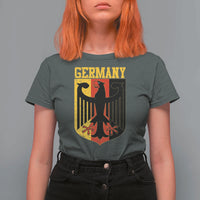 Proud Germany T Shirt For Women Bundesadler Coat of Arms German Flag - Wonder Print Shop