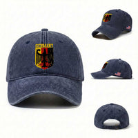 Proud Germany Washed Cotton Baseball Cap Bundesadler Coat of Arms German Flag