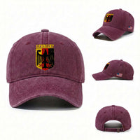 Proud Germany Washed Cotton Baseball Cap Bundesadler Coat of Arms German Flag