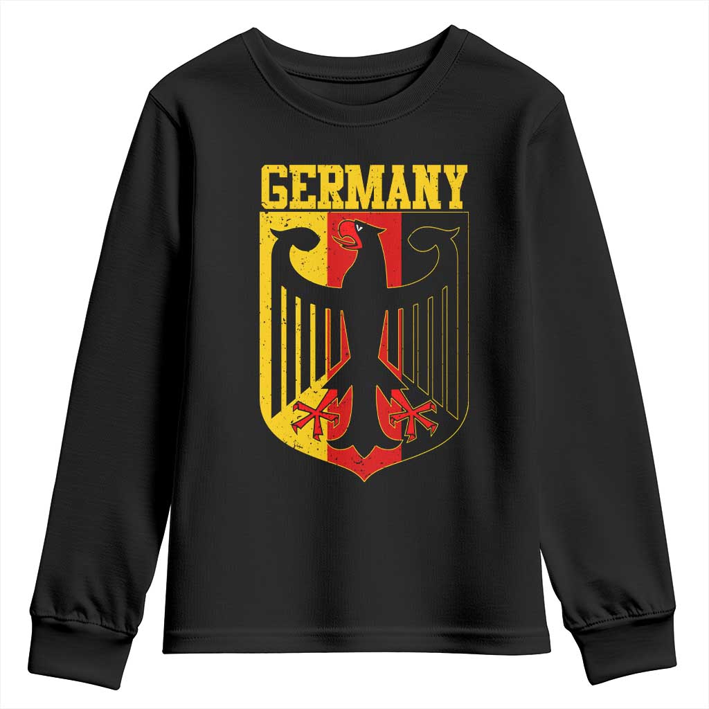 Proud Germany Youth Sweatshirt Bundesadler Coat of Arms German Flag - Wonder Print Shop