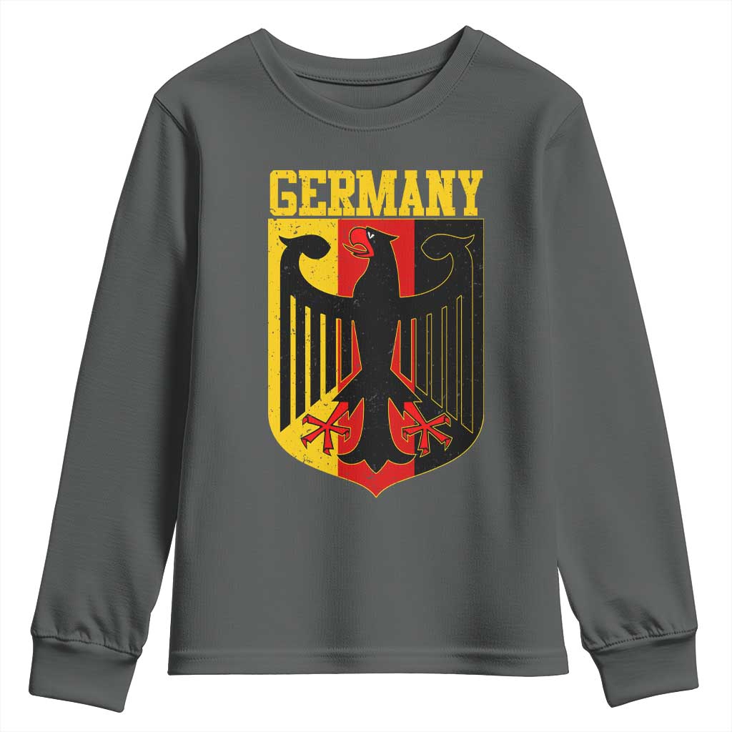 Proud Germany Youth Sweatshirt Bundesadler Coat of Arms German Flag - Wonder Print Shop