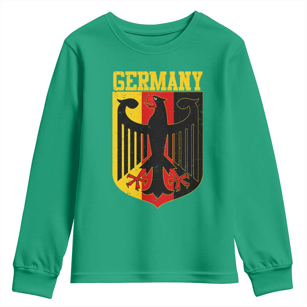 Proud Germany Youth Sweatshirt Bundesadler Coat of Arms German Flag - Wonder Print Shop