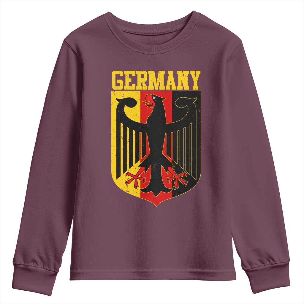 Proud Germany Youth Sweatshirt Bundesadler Coat of Arms German Flag - Wonder Print Shop