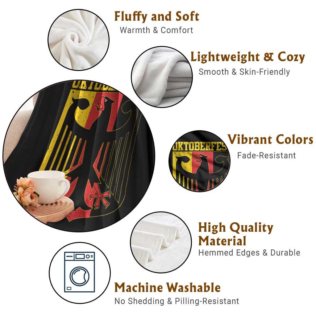 Oktoberfest Throw Blanket Bundesadler Coat of Arms German Flag - Wonder Print Shop