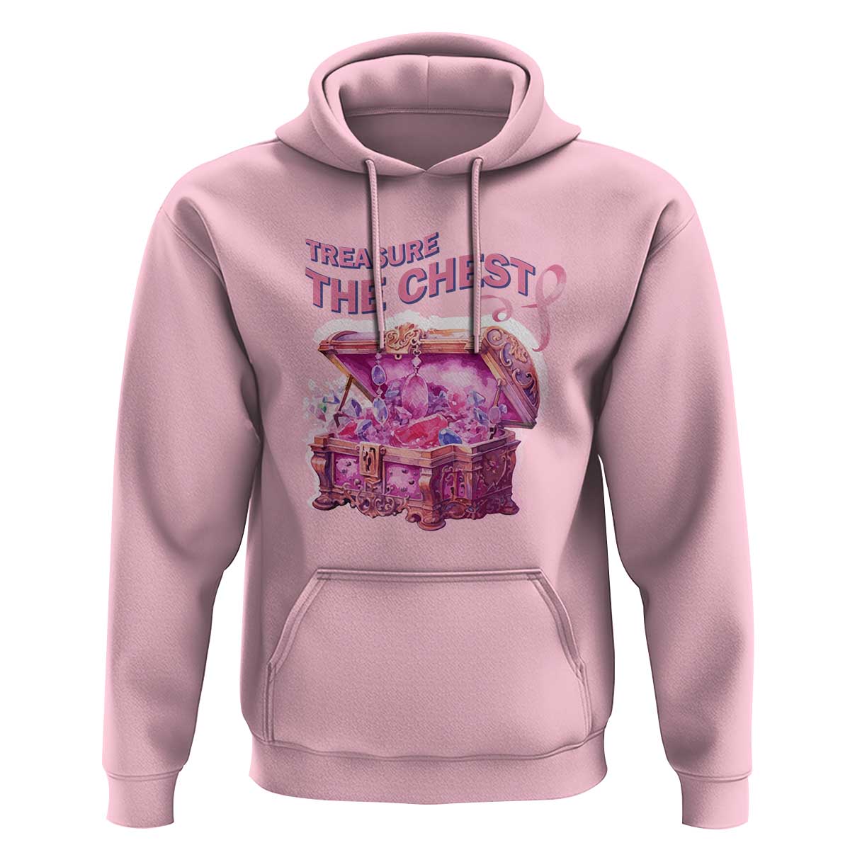 Breast Cancer Awareness Hoodie Treasure The Chest Crystal Diamond Pink Ribbon - Wonder Print Shop
