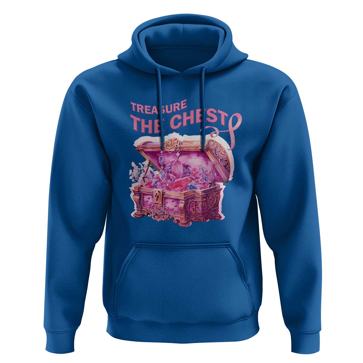 Breast Cancer Awareness Hoodie Treasure The Chest Crystal Diamond Pink Ribbon - Wonder Print Shop