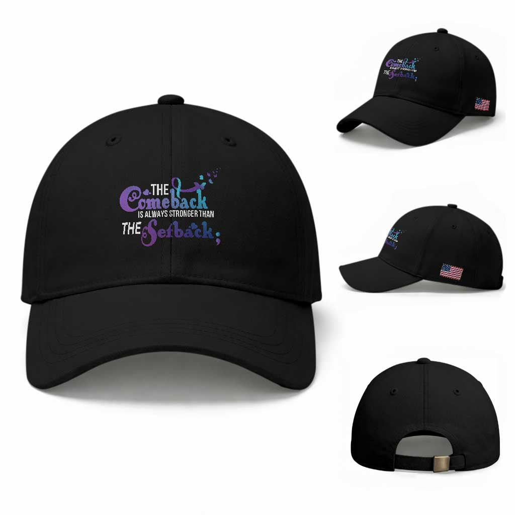 Suicide Prevention Awareness Baseball Cap The Comeback Is Always Stronger Than The Setback Semicolon