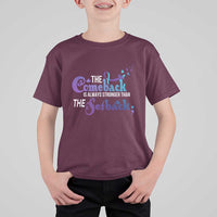 Suicide Prevention Awareness T Shirt For Kid The Comeback Is Always Stronger Than The Setback Semicolon - Wonder Print Shop
