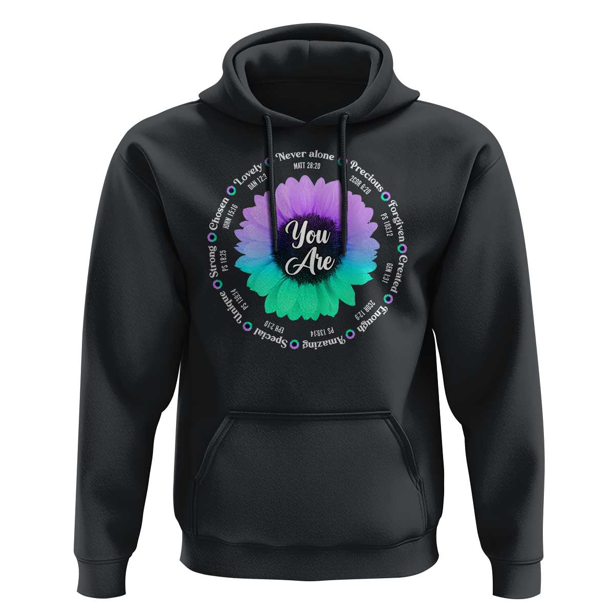 Suicide Prevention Awareness Hoodie You Are Never Alone Enough Amazing Special Strong Lovely Sunflower - Wonder Print Shop