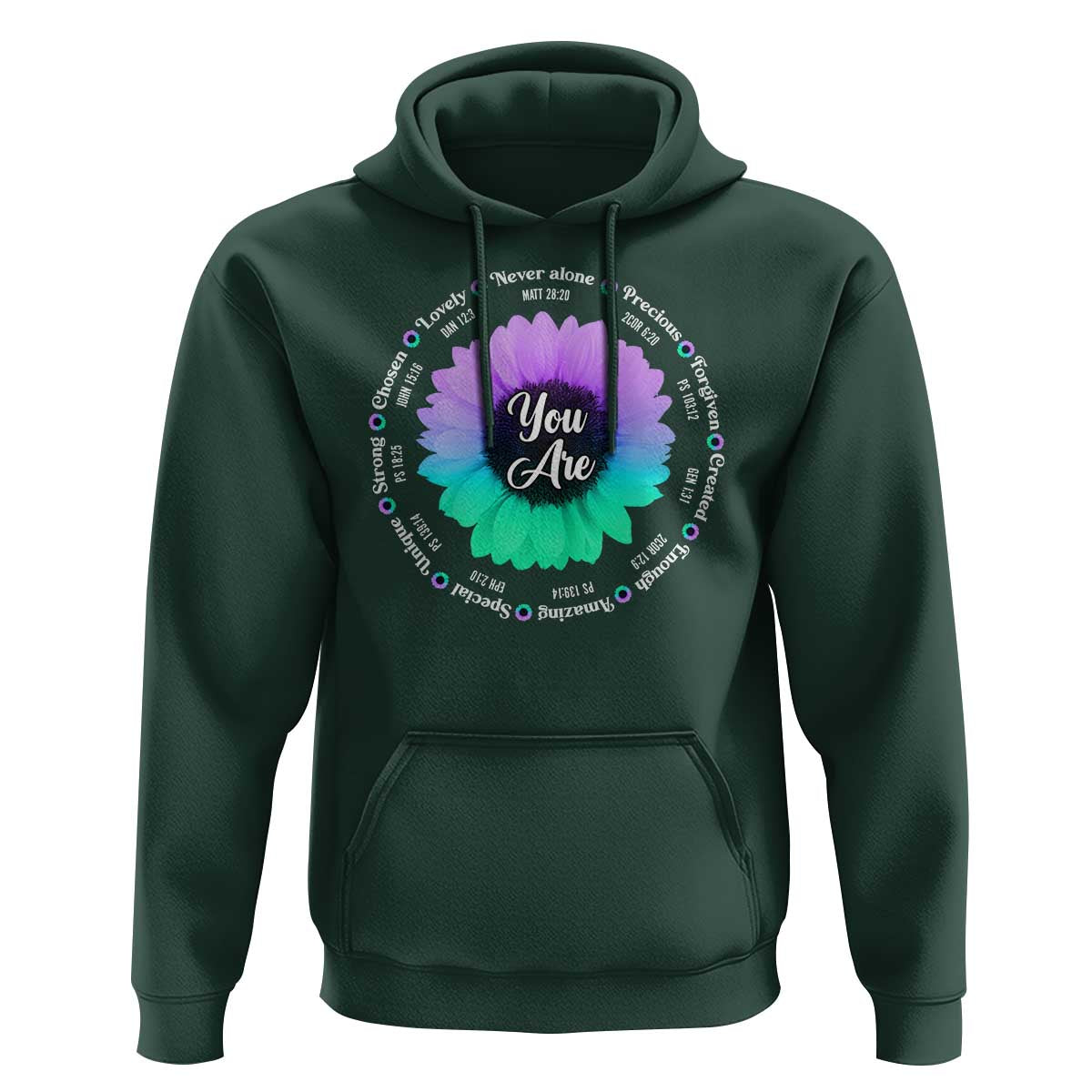 Suicide Prevention Awareness Hoodie You Are Never Alone Enough Amazing Special Strong Lovely Sunflower - Wonder Print Shop