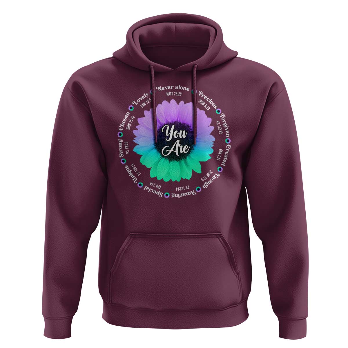 Suicide Prevention Awareness Hoodie You Are Never Alone Enough Amazing Special Strong Lovely Sunflower - Wonder Print Shop
