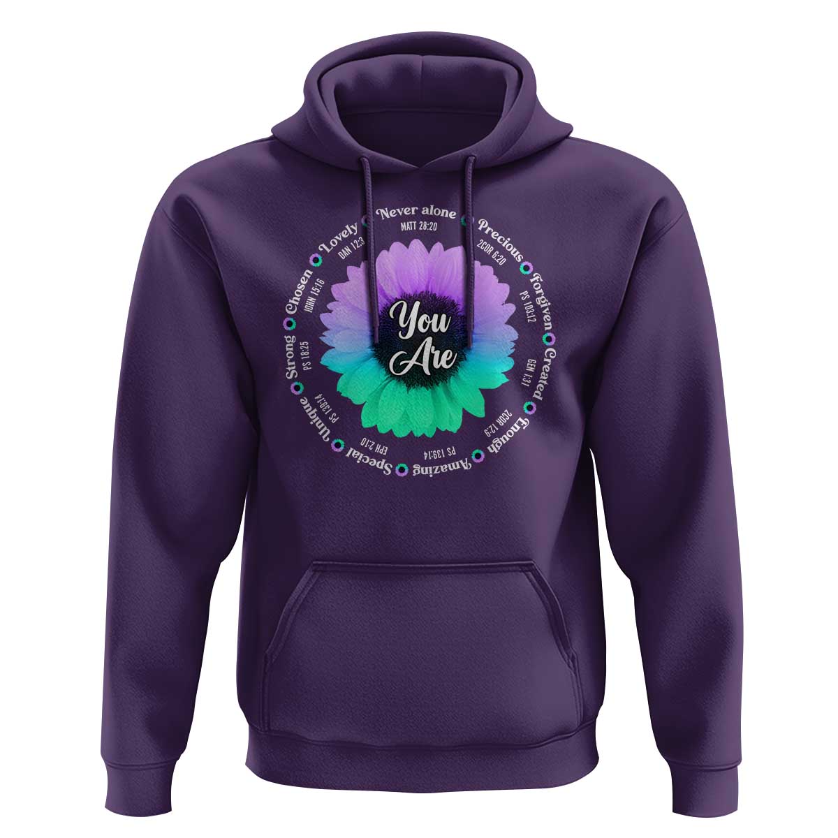 Suicide Prevention Awareness Hoodie You Are Never Alone Enough Amazing Special Strong Lovely Sunflower - Wonder Print Shop