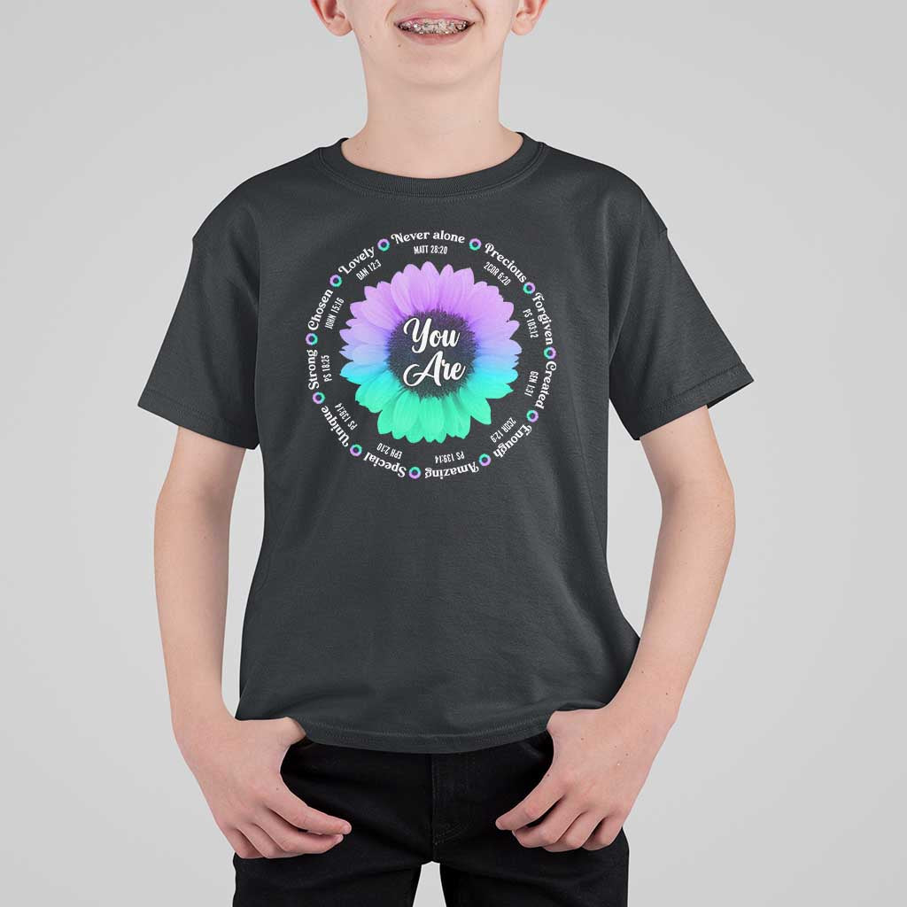 Suicide Prevention Awareness T Shirt For Kid You Are Never Alone Enough Amazing Special Strong Lovely Sunflower - Wonder Print Shop