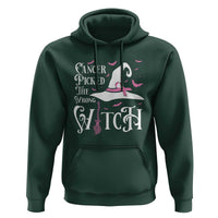 Breast Cancer Awareness Hoodie Cancer Picked The Wrong Witch Hat Broom Bat Pink Ribbon - Wonder Print Shop