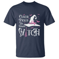 Breast Cancer Awareness T Shirt Cancer Picked The Wrong Witch Hat Broom Bat Pink Ribbon - Wonder Print Shop