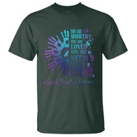 Suicide Prevention Awareness T Shirt You Are Worthy You Are Loved You Are Needed You Are Enough Hand Butterfly - Wonder Print Shop