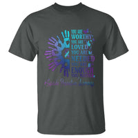 Suicide Prevention Awareness T Shirt You Are Worthy You Are Loved You Are Needed You Are Enough Hand Butterfly - Wonder Print Shop